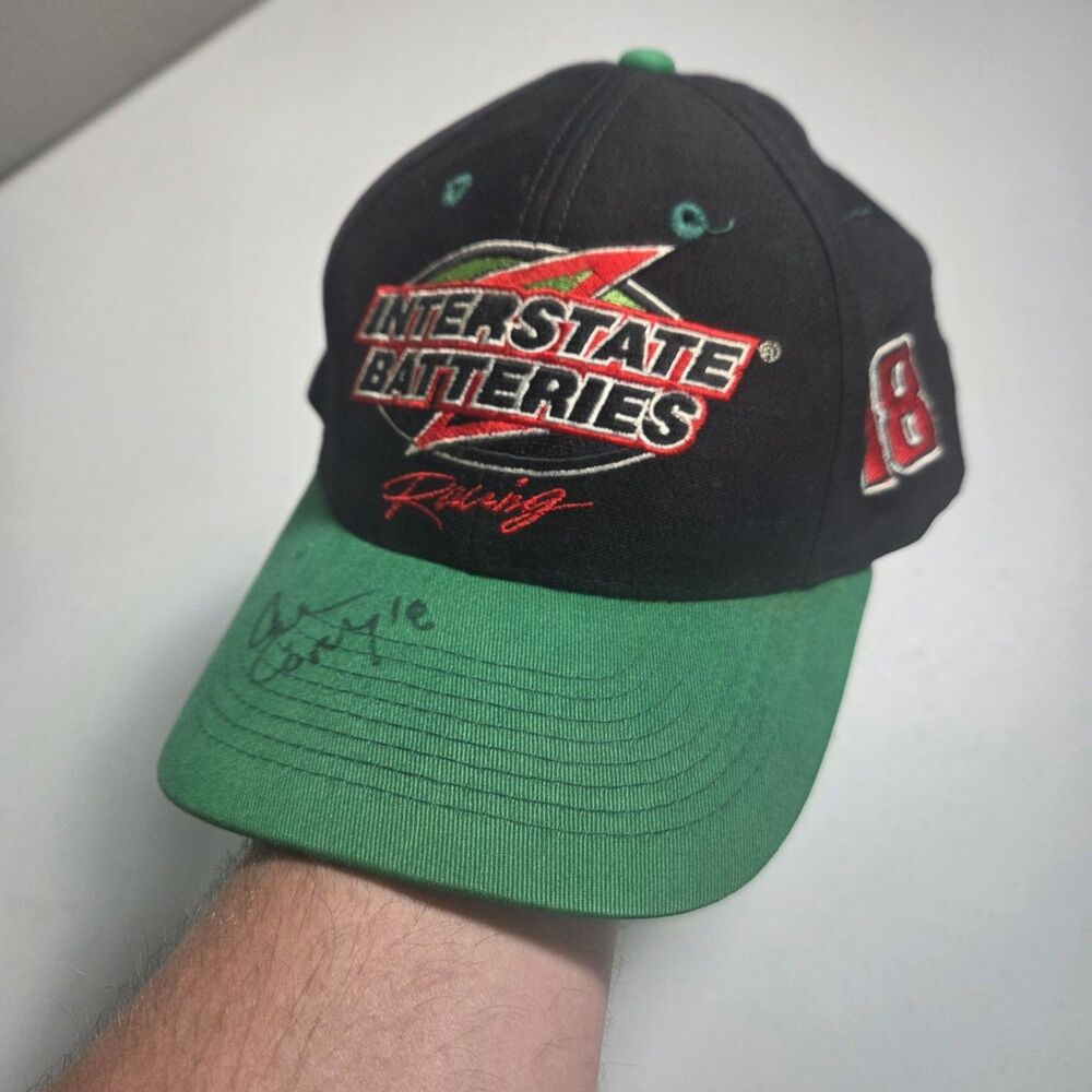 ​Joe Croyie 18 Interstate Batteries Signed Hat Mens OSFA Black Green Snapback